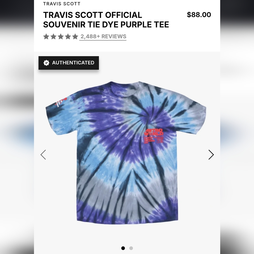 Travis Scott Purple and Blue Tie Dye Tee
